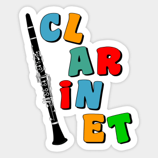 Colorful Clarinet Sticker